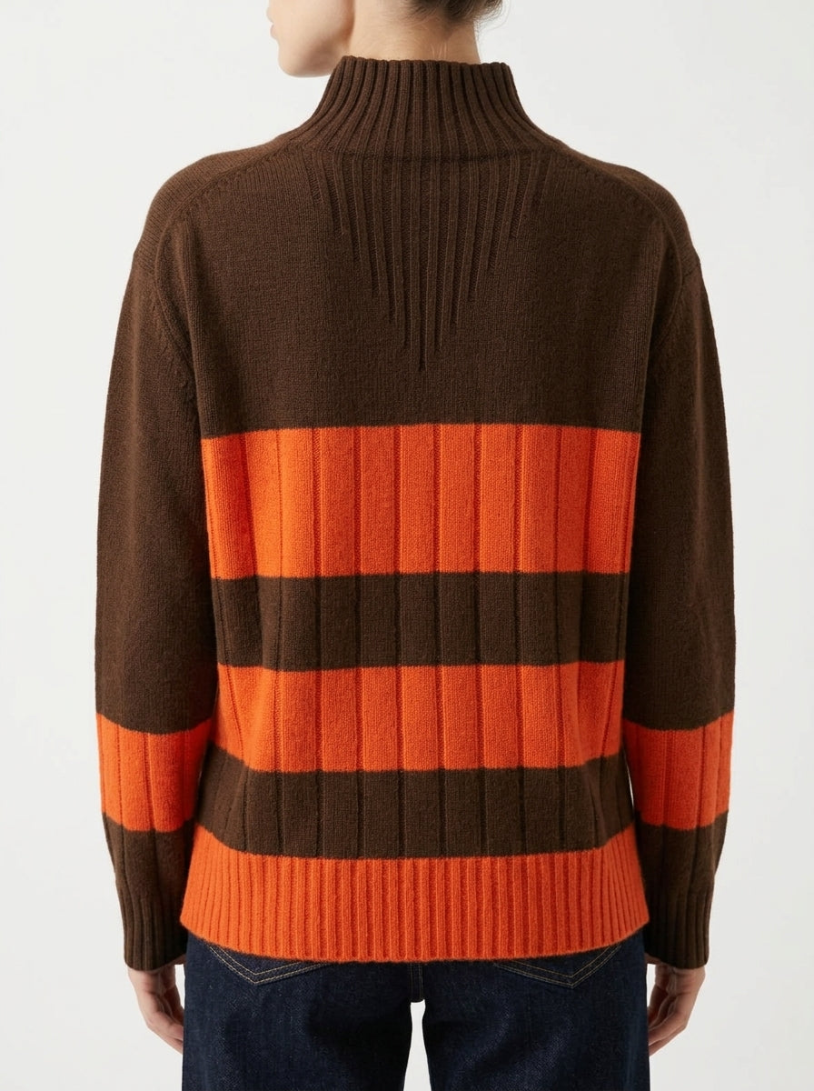Jersey Floor Bicolor Naranja Marron