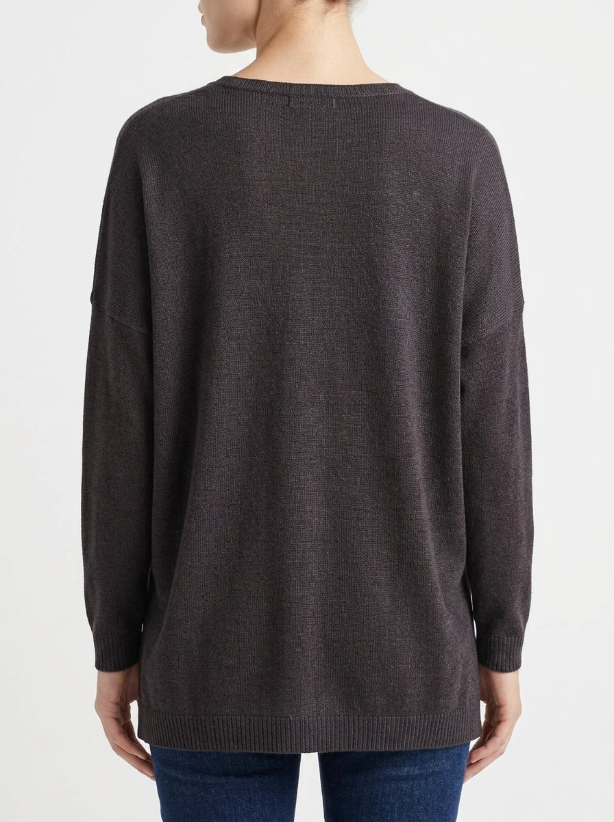 Jersey Base Milano Cuello Pico Marrón