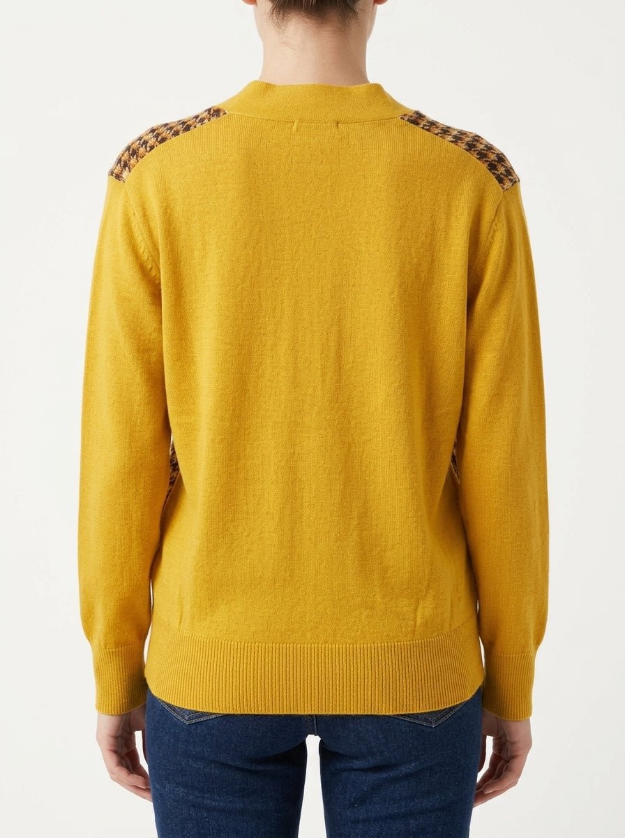 Cardigan In Bed With You Pied De Poule  Mostaza