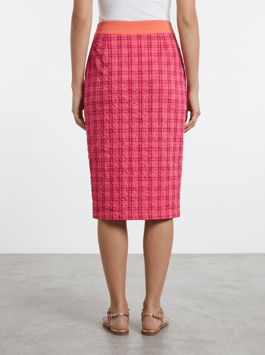 Falda Niu Portafoglio Estampado Cuadros Rosa