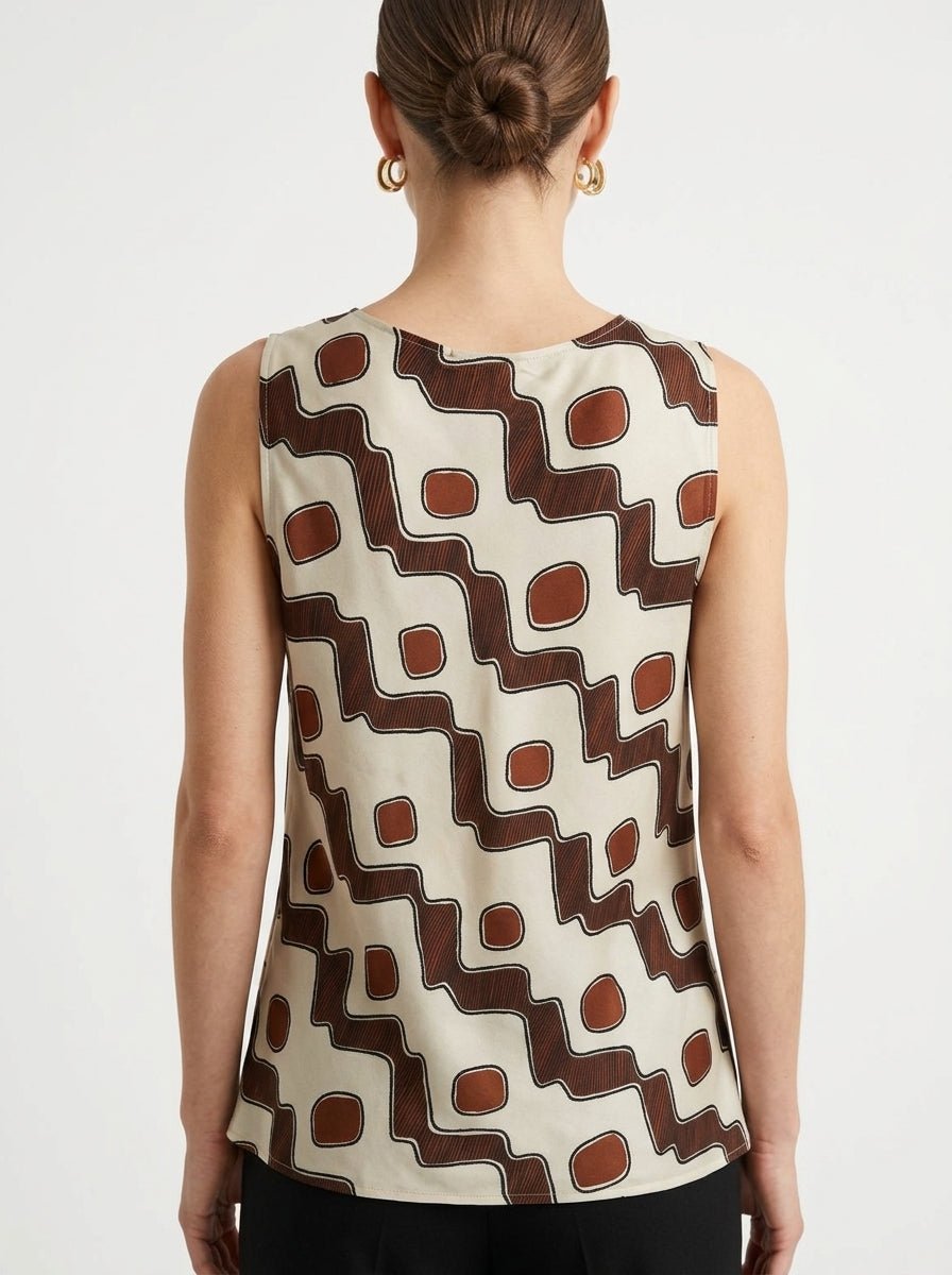 Top Diega Tefia Estampado Geometrico Crudo