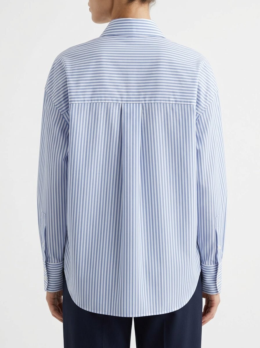 Camisa Academia Marie-Patch Rayas Azul