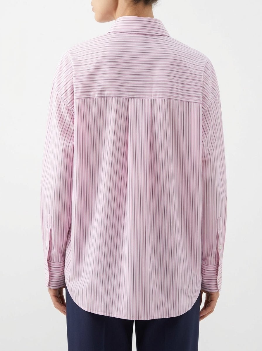 Camisa Academia Marie-Patch Rayas Rosa