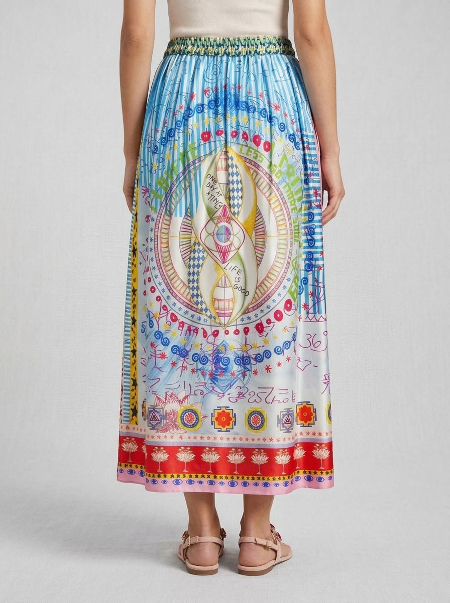 Falda ME369 Midi Vanessa Estampada Dibujos