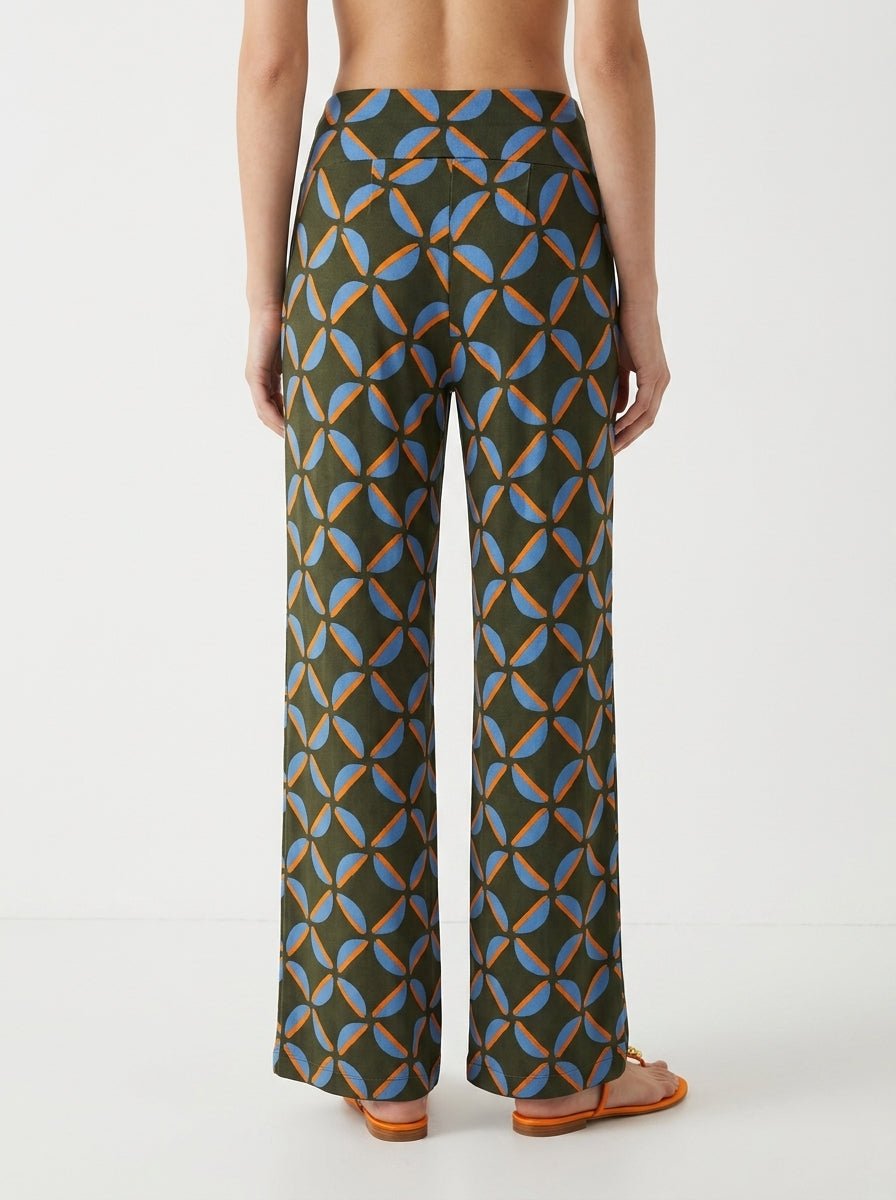 Pantaloni Niu stampati kaki