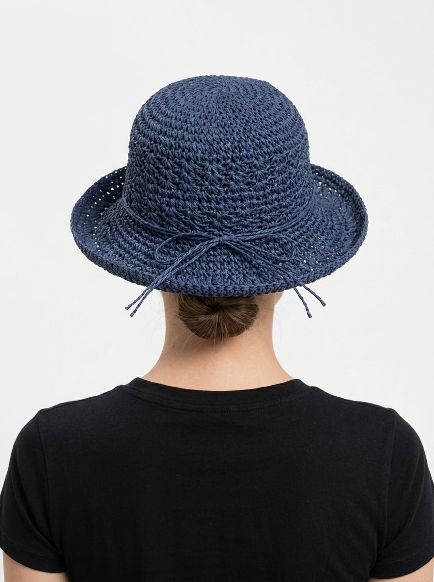 cappello Il Baco Da Seta Rafia blu