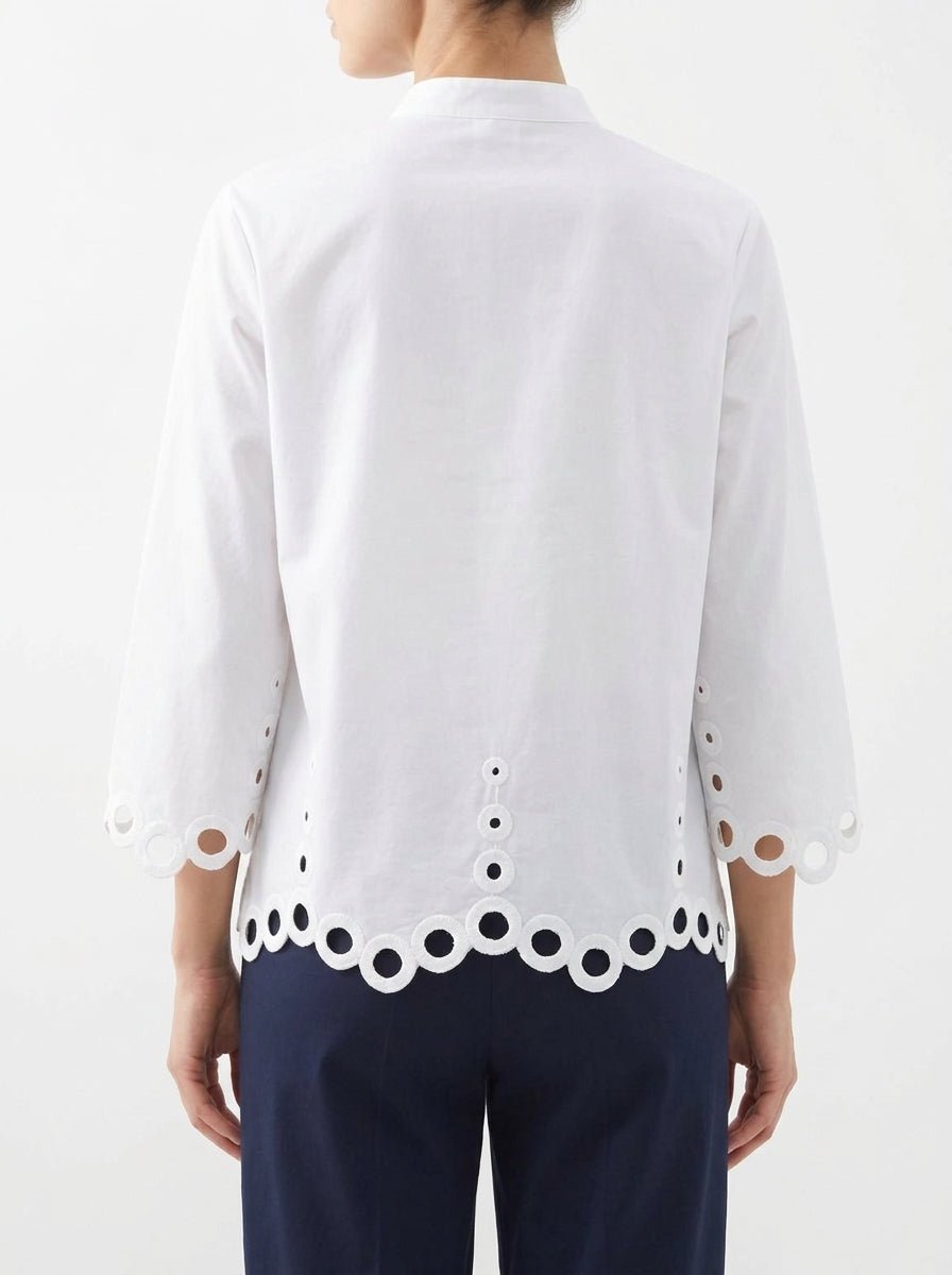 Whyci Milano Blouse ajourée Mao