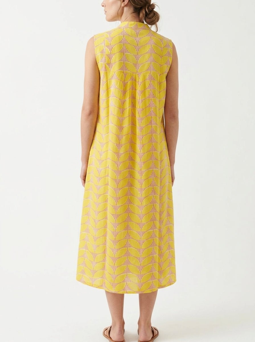 Zen Ethic Miana Sl Cap Estel Yellow Dress