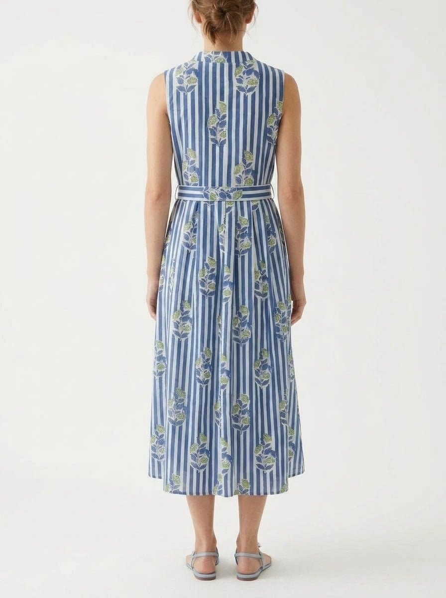 Vestido Zen Ethic Rose Beaulieu Rayas Azul