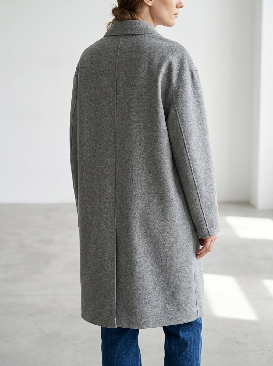 Abrigo Harris Wharf London Cashmere Gris Claro