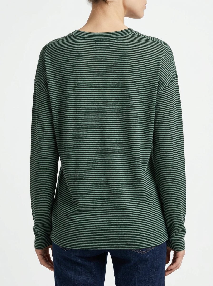 Camiseta Universel Pico Rayas Verde