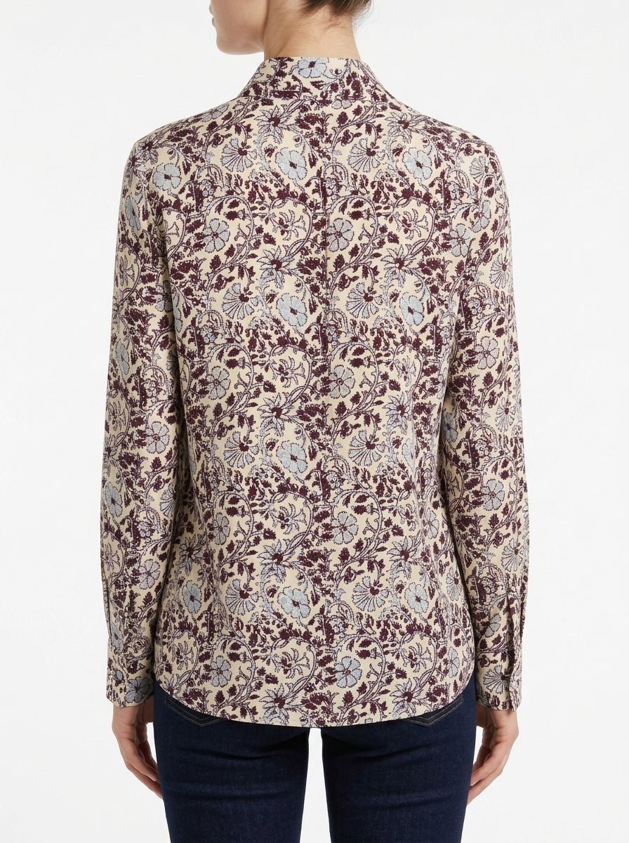 Camisa Whyci Milano Lazo Flores Purpura