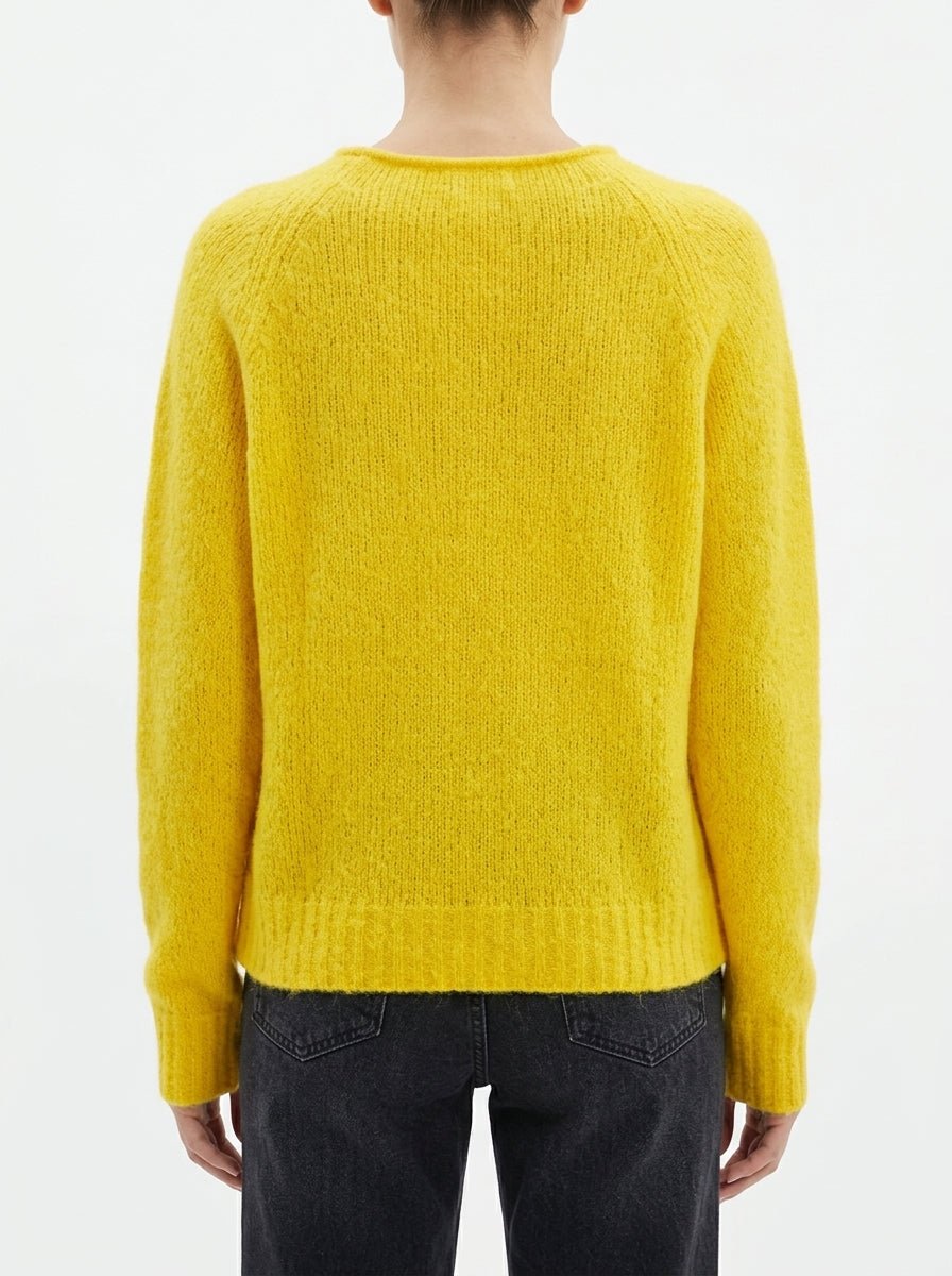 Pull jaune col bateau Scaglione