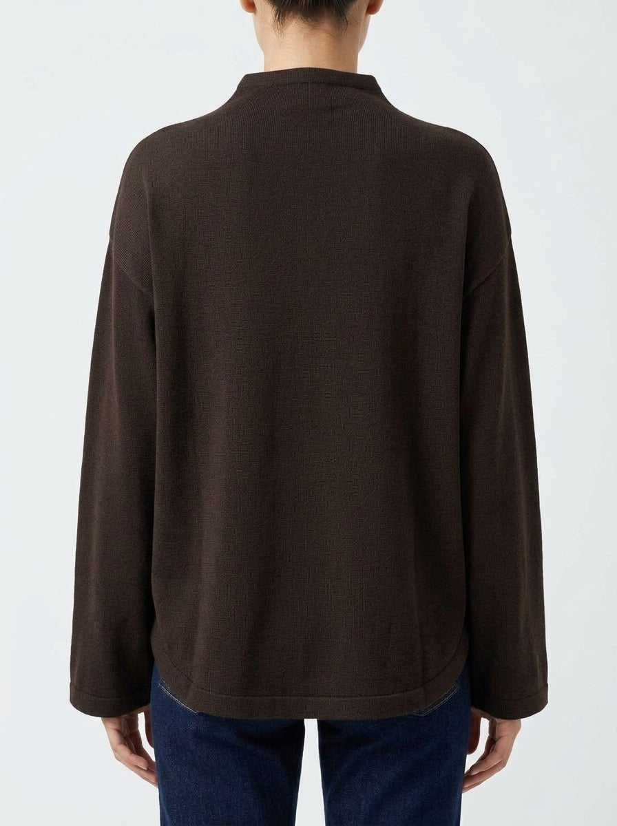 Jersey Scaglione High Neck Round Marron