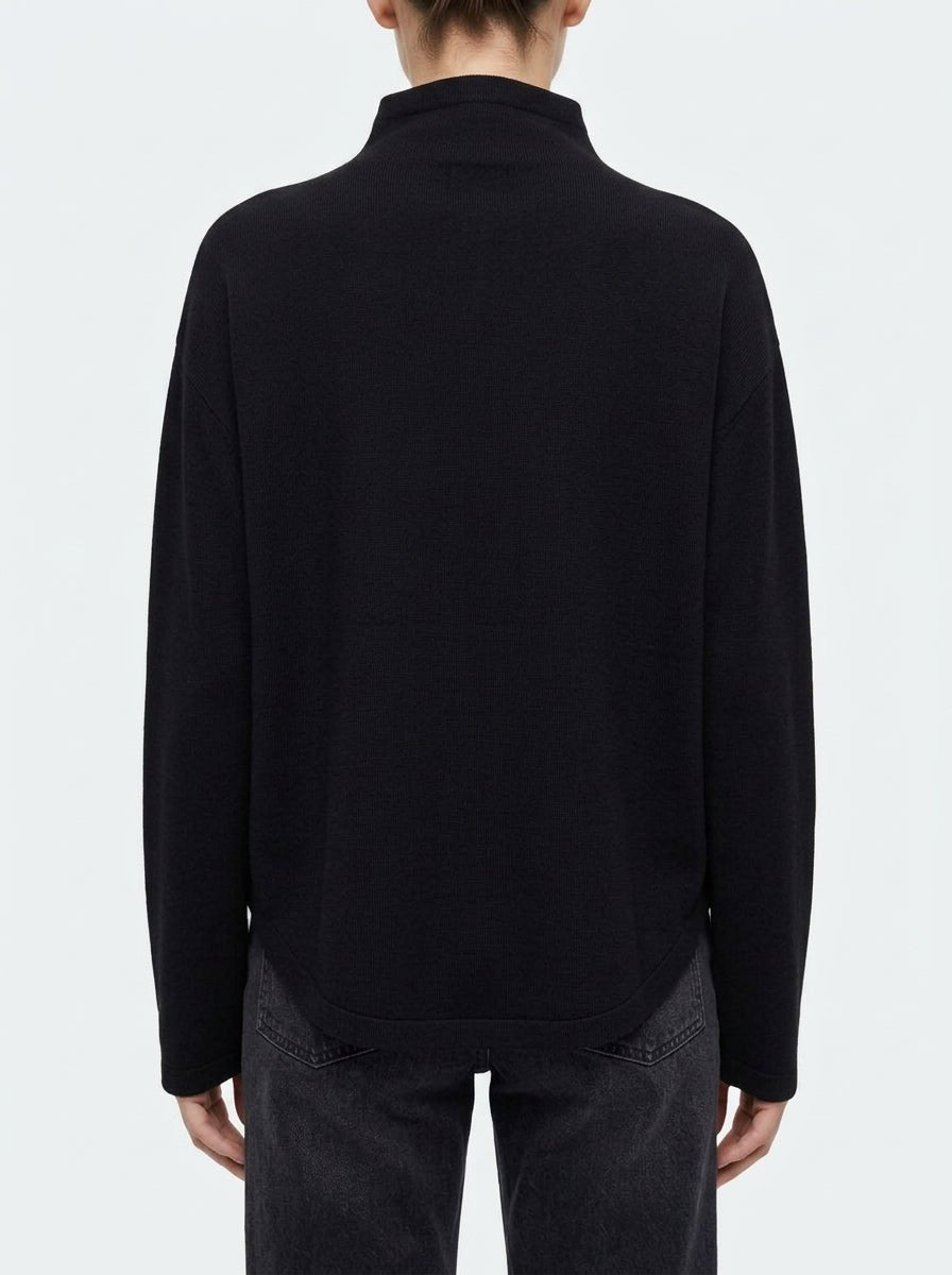 Maglia Scaglione Girocollo Collo Alto Nero