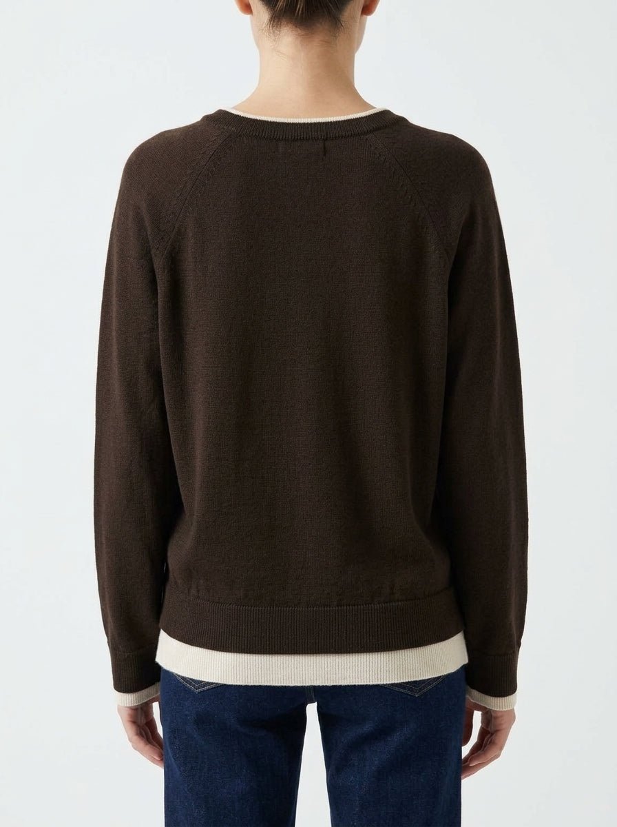Jersey Scaglione Boat Beck Contrast Rib Marron