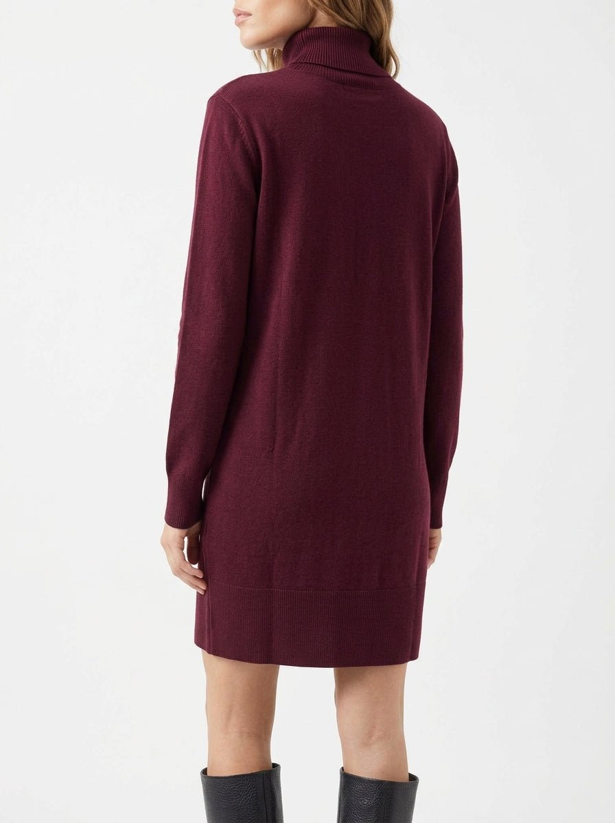 Vestido Solo Tre Cuello Alto Vino