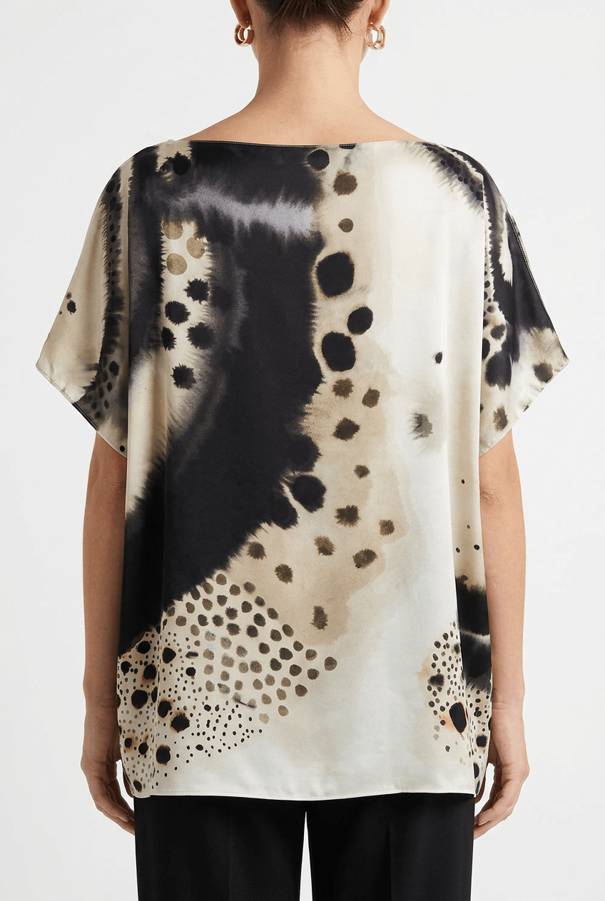 Barbieri Blouse écru à imprimé cercles