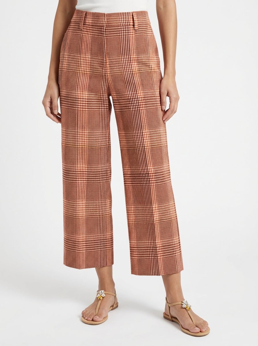 Pantalón Goodmatch Recto Corto Estampado Cuadros