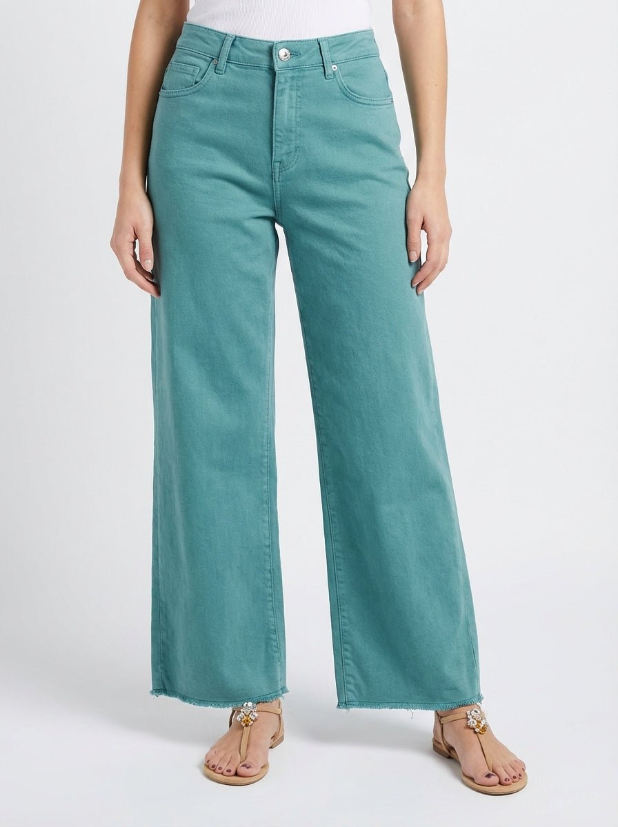 Jeans Cigala's Palazzo Crop Turquesa