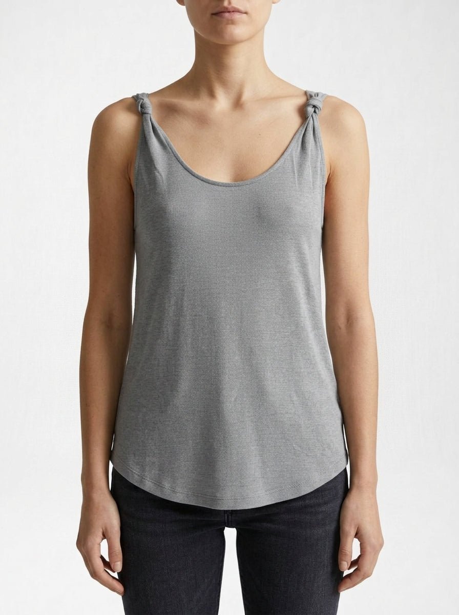Camiseta Majestic Tirantes Nudo Gris