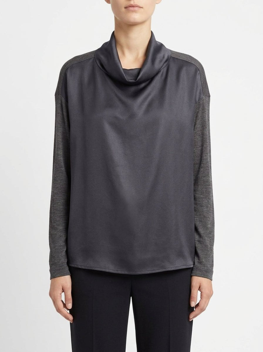 Camiseta Whyci Milano Cuello Alto Gris Oscuro