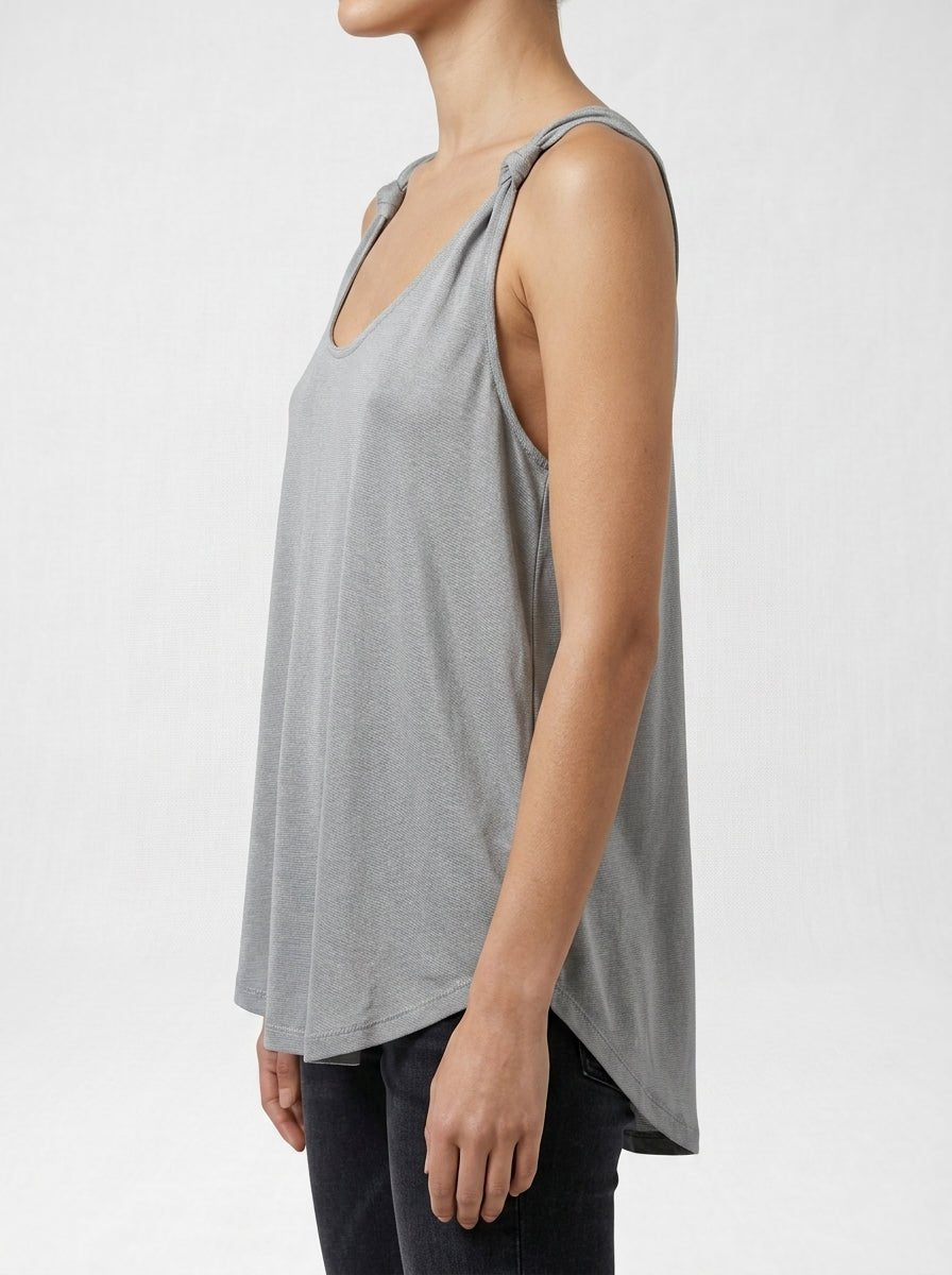 Camiseta Majestic Tirantes Nudo Gris