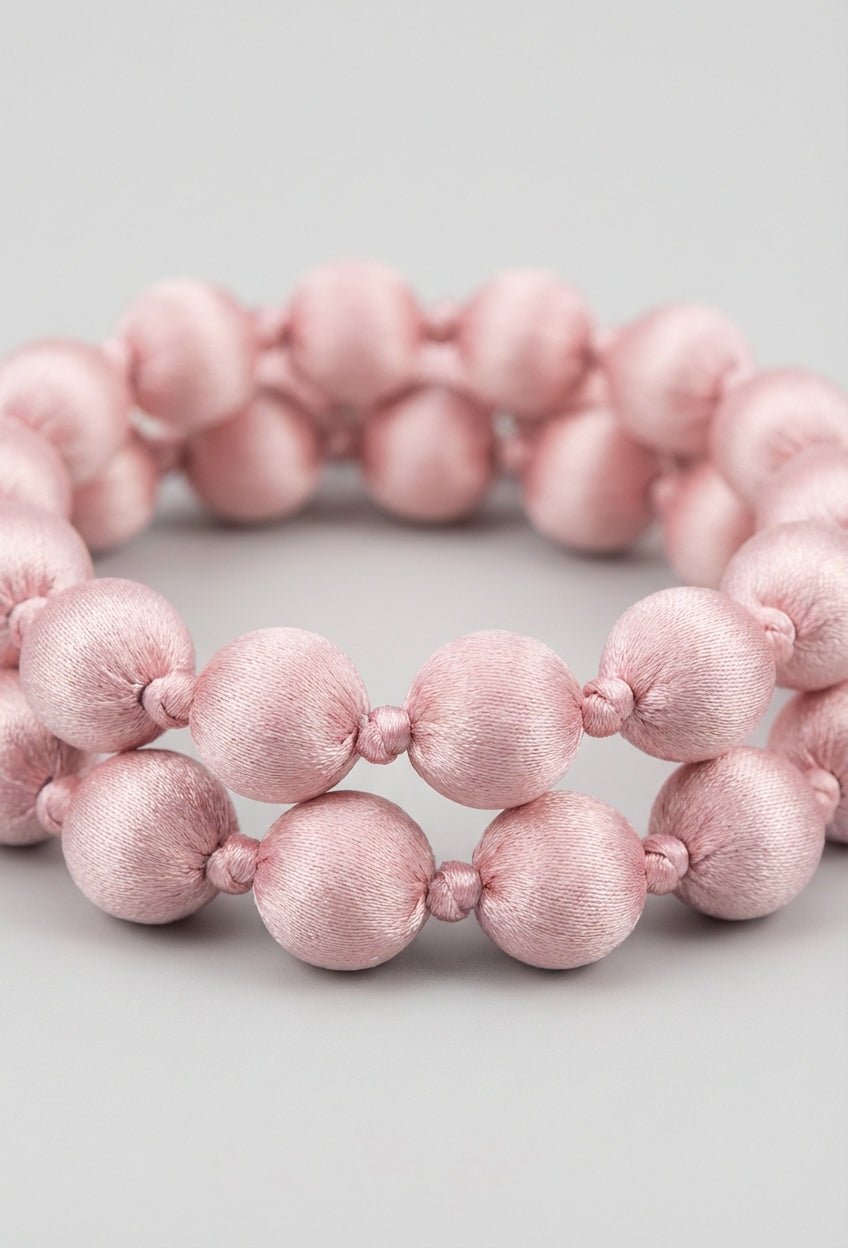 Collar Il Baco Da Seta Bolas Seda Rosa 13.2