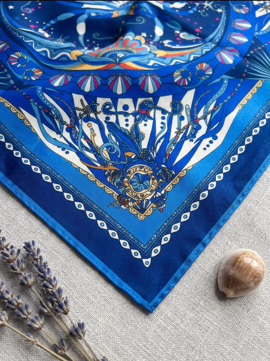 Foulard Maison Fanli Cancro Blu