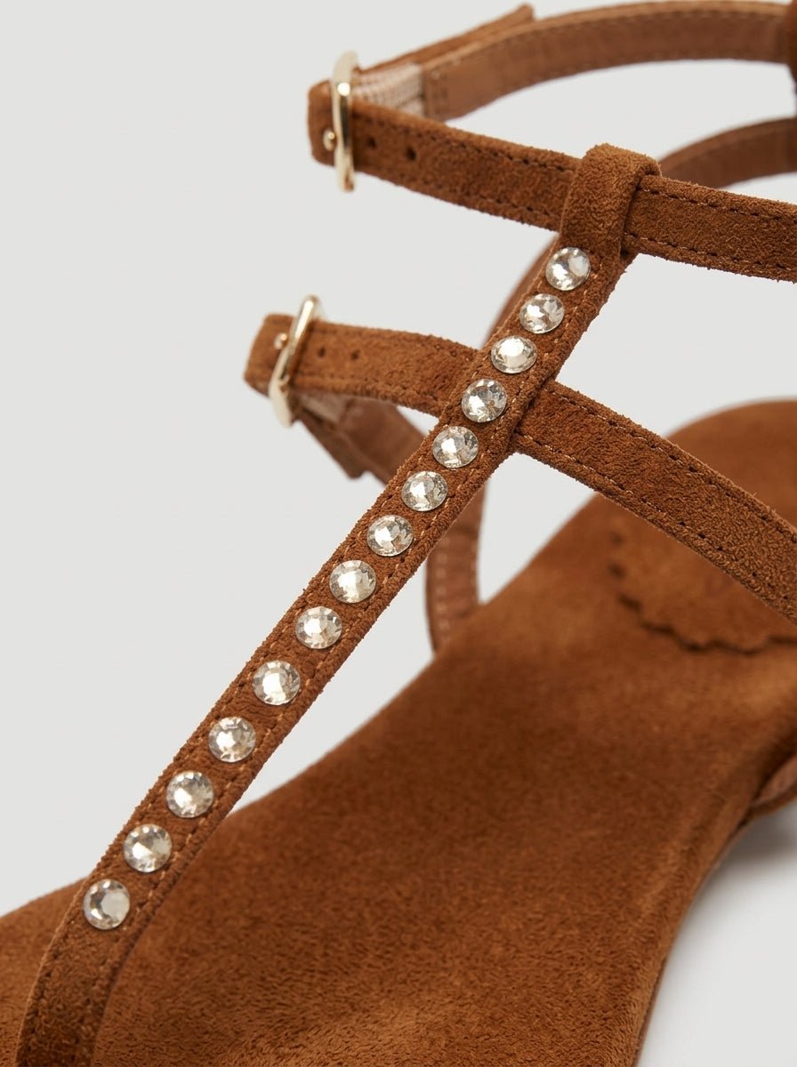 Sandalia Le Capresi Marina Strass Cuoio