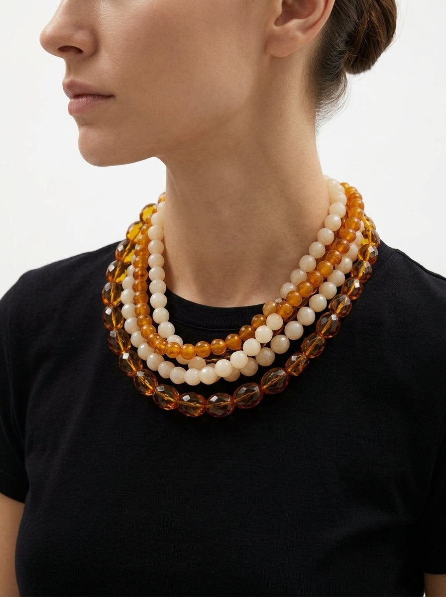 Collar Fabrizio Marcantelli Regina Crudo y Caramelo