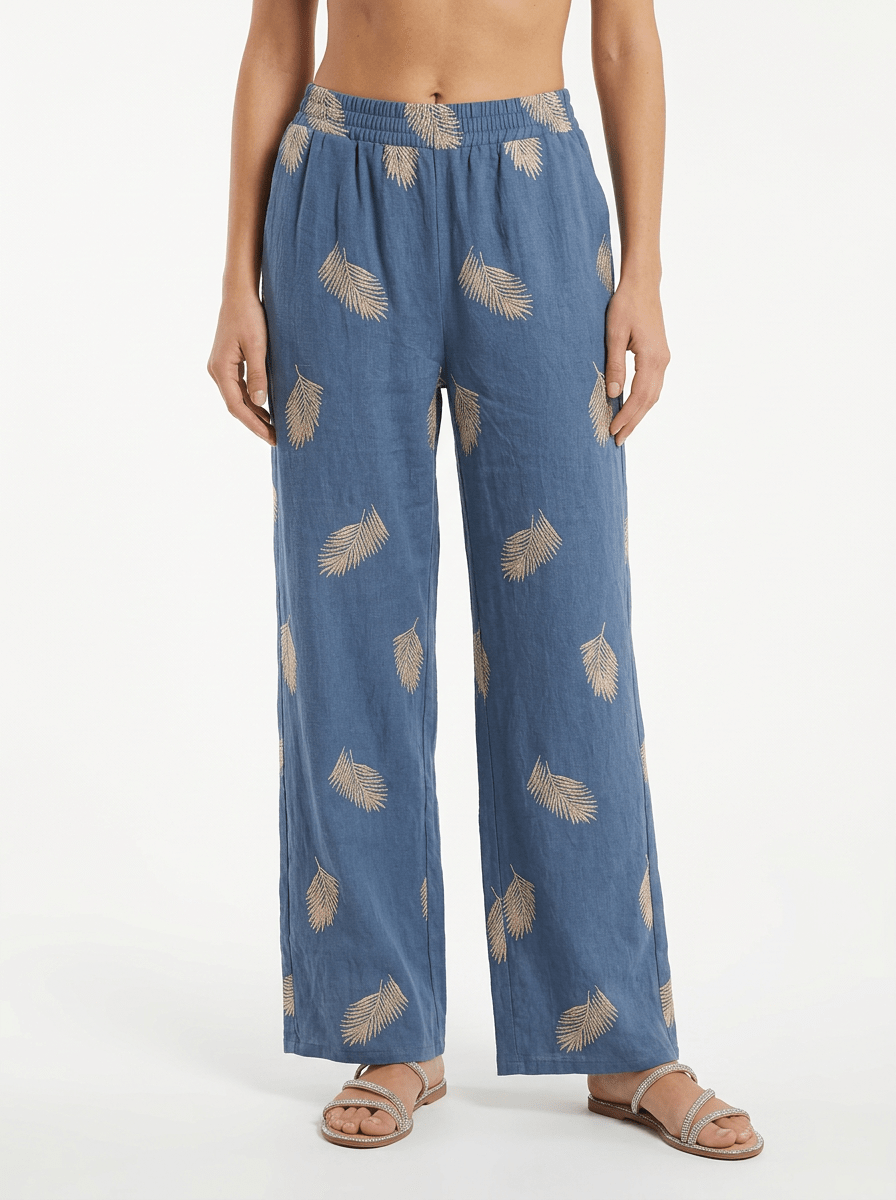 Pantalón Paisie Bordado Cielo