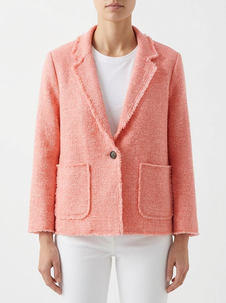 Chaqueta Base Milano Jaspeada Rosa Blanca