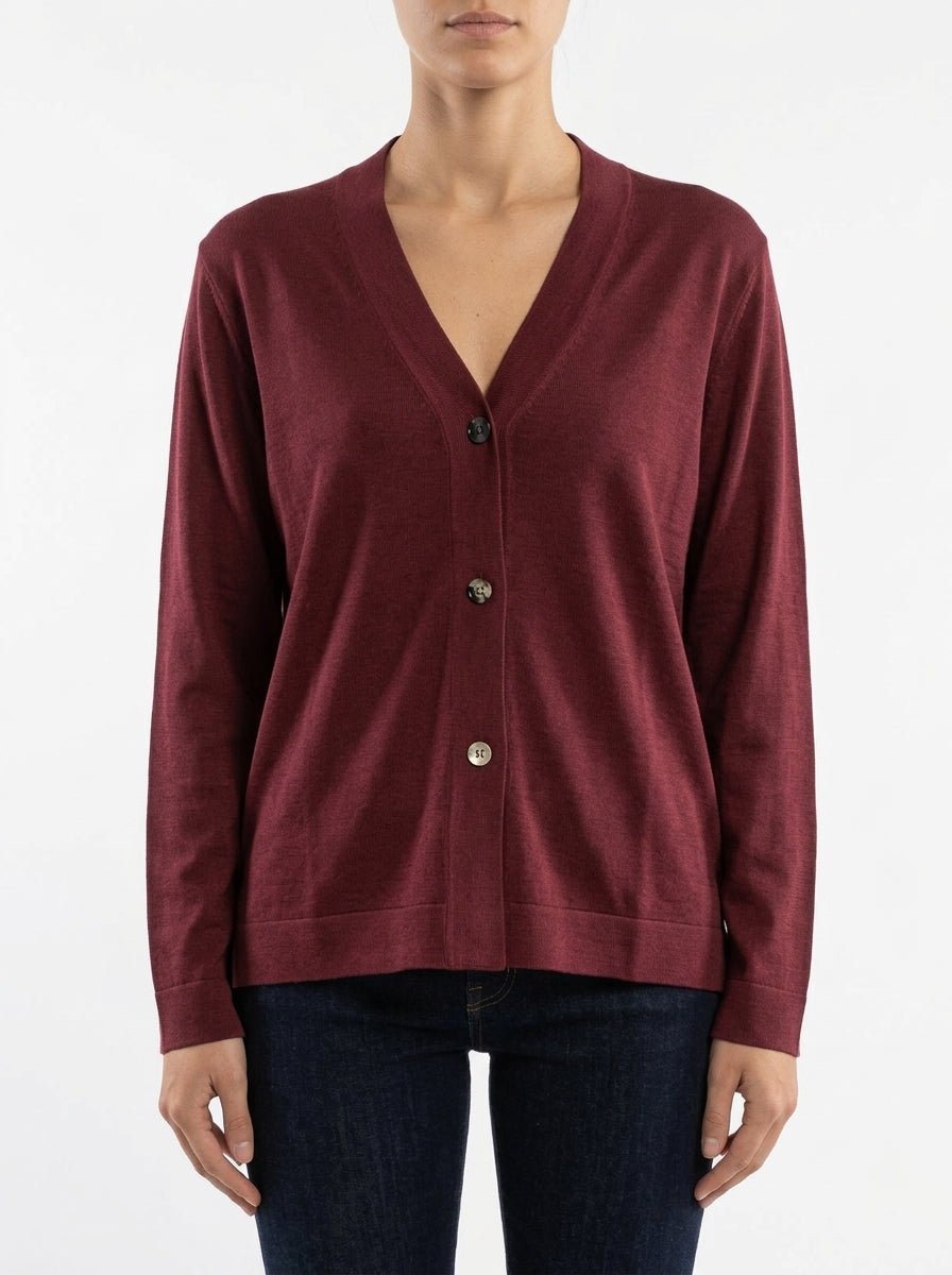 Cardigan AgoeFilo Via San Giorgio Granate