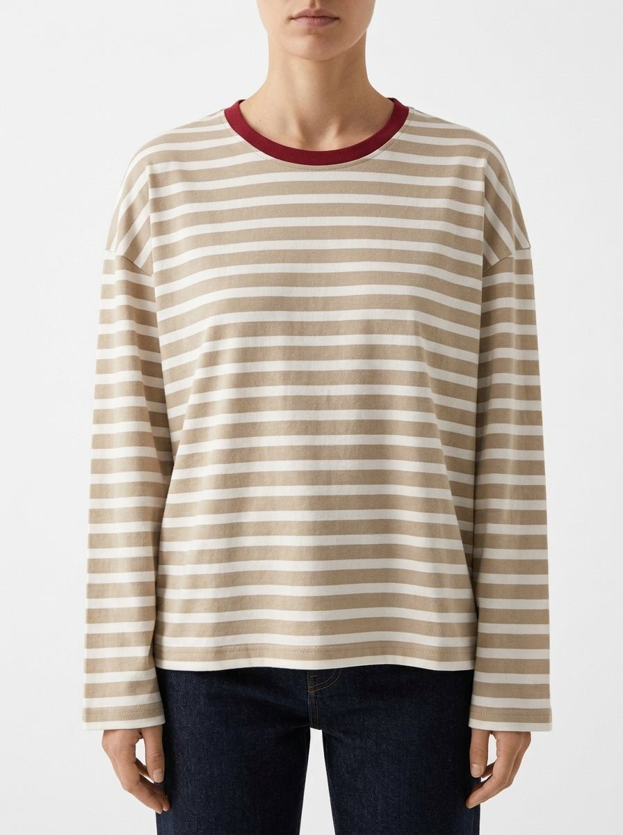 Camiseta Ecoalf Bergami Rayas Beige