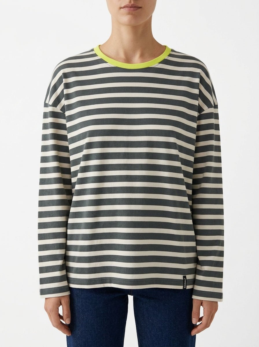 Camiseta Ecoalf Bergami Rayas Verde Petroleo