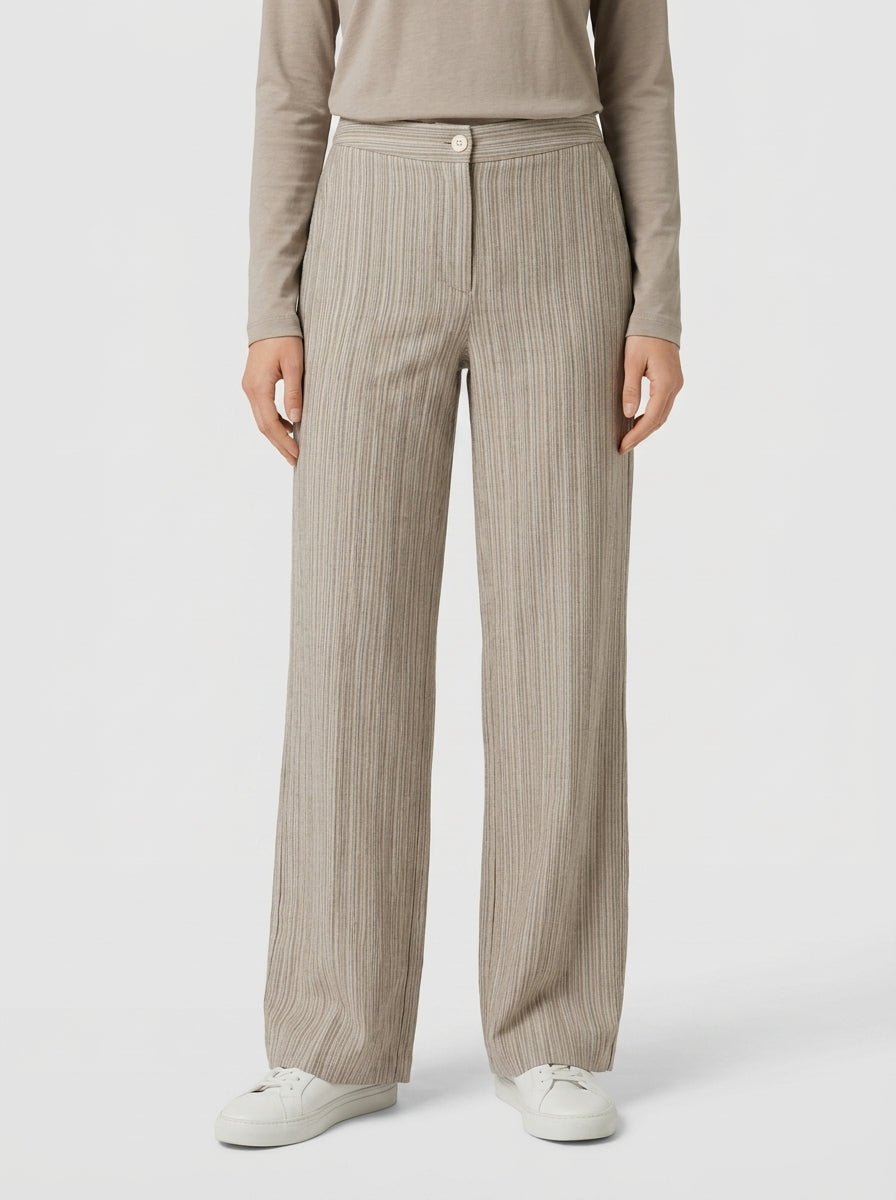 Pantalón AgoeFilo Via Panama Rayas Beige