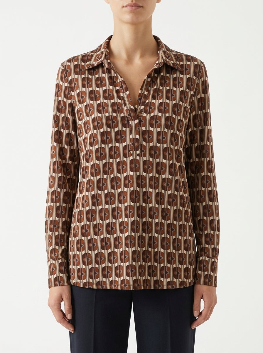 Top Monika Varga Estampado Marrón