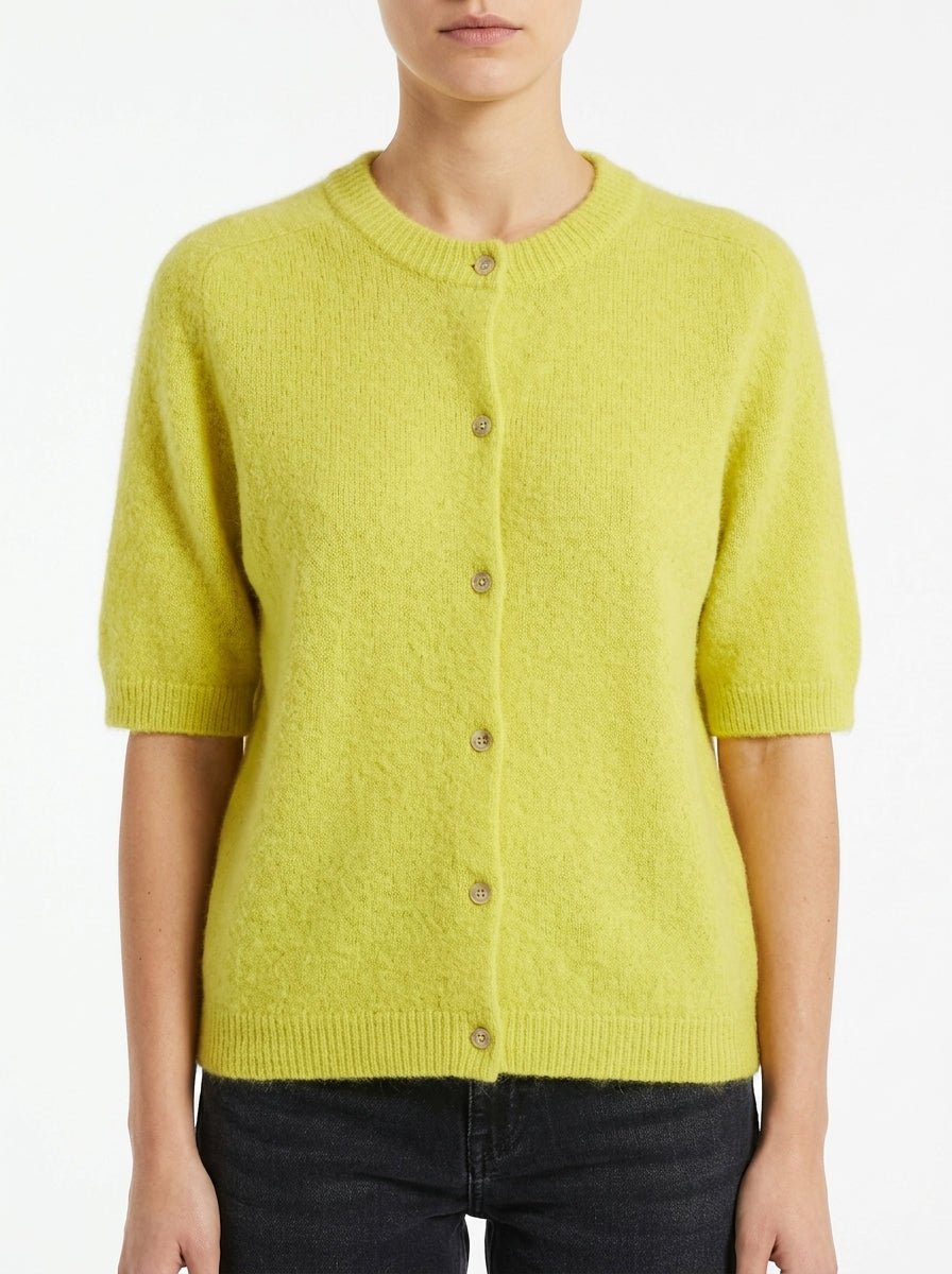 Cardigan Floor Manga Corta Amarillo
