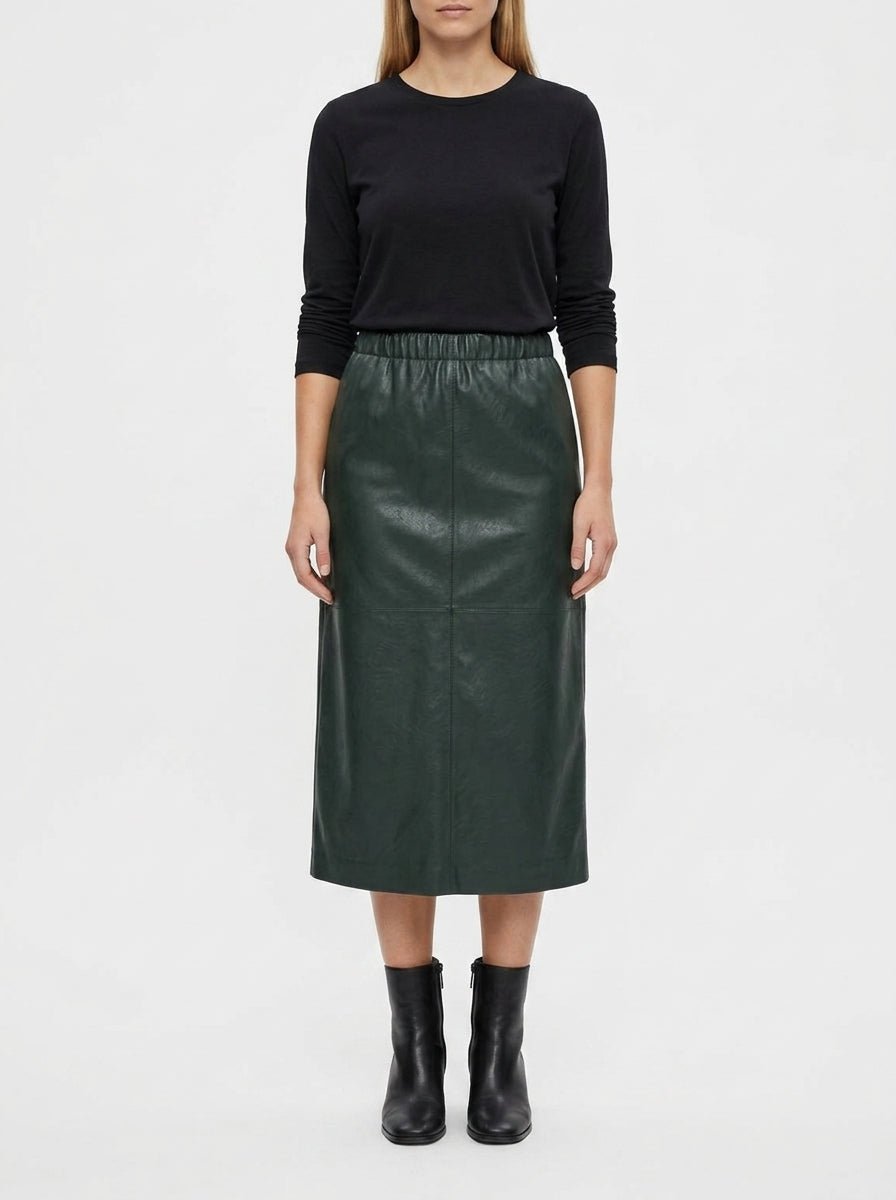 Falda Floor Polipiel Verde