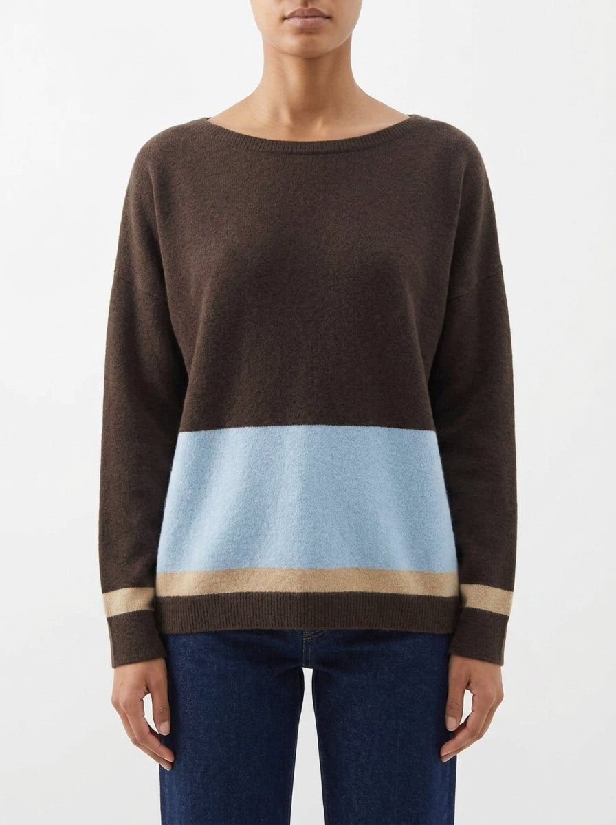 Byu Tricolor Barca Brown Sweater