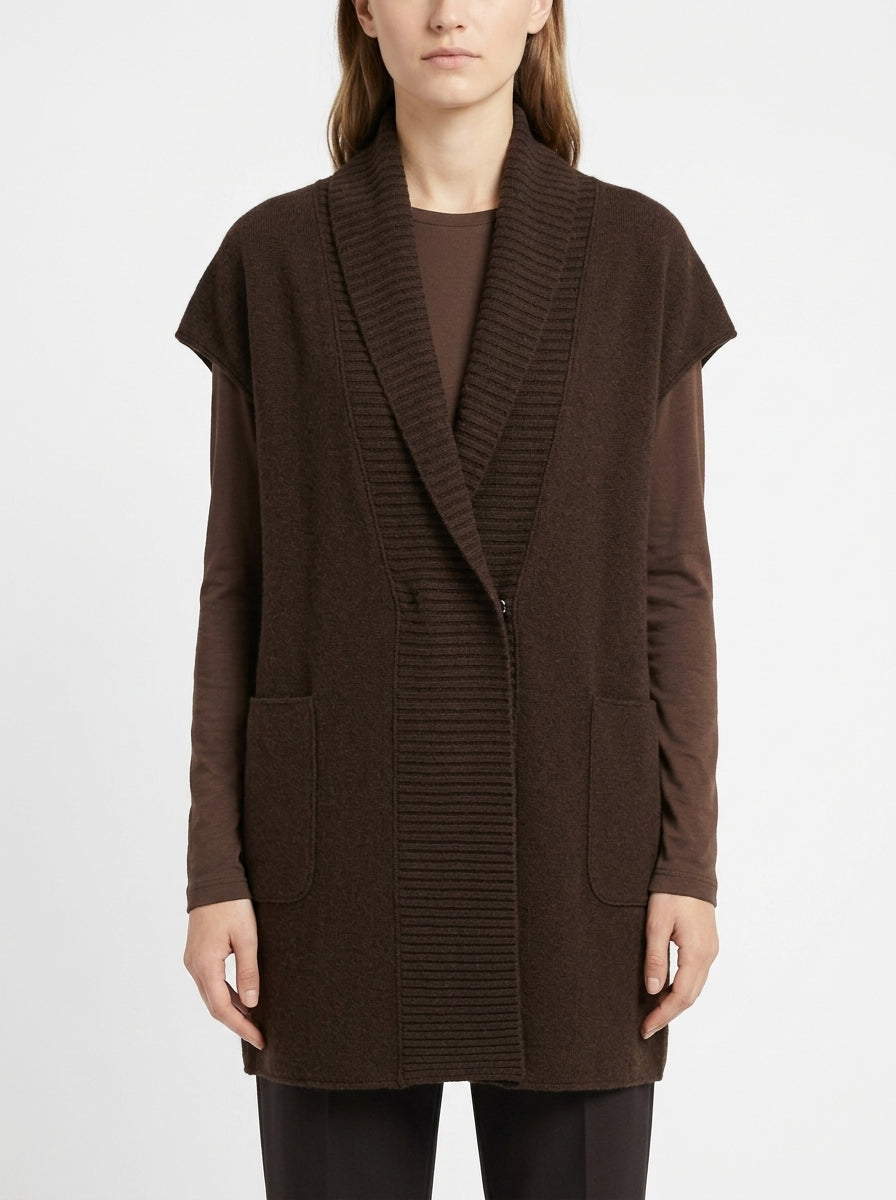 Cape en laine marron chocolat Rosso35