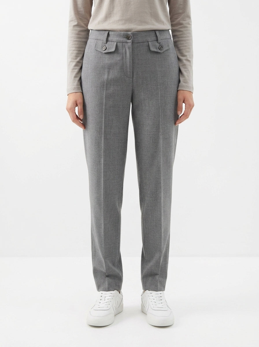Pantalon Cambio Krystal Flap Gris Claro
