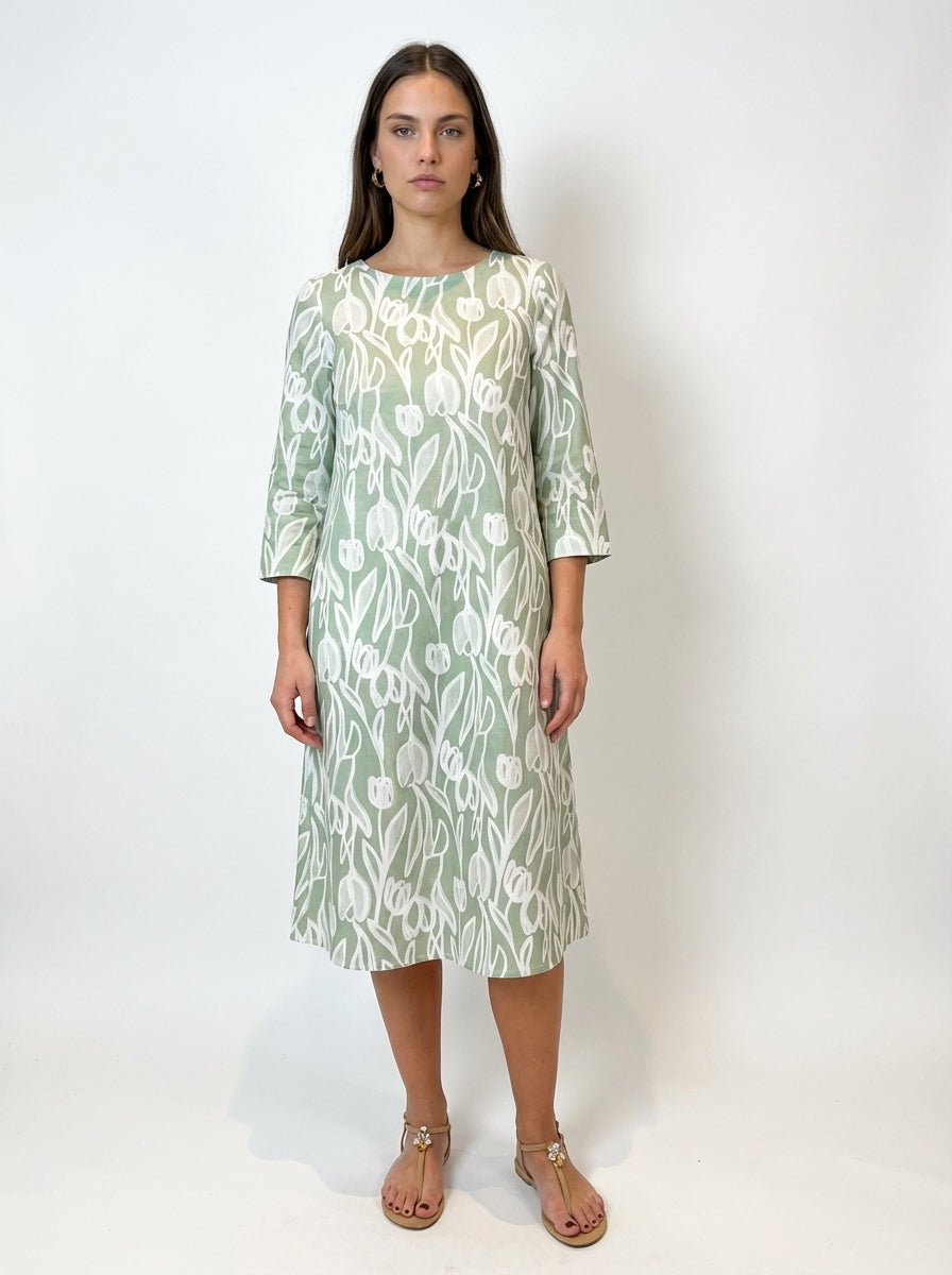 Vestido Whyci Milano Estampado Tulipanes