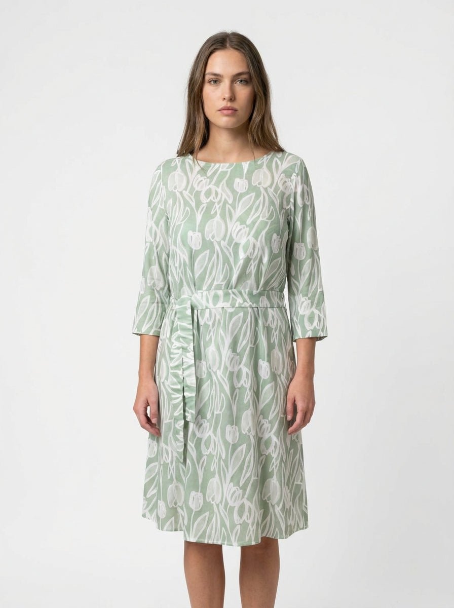 Vestido Whyci Milano Estampado Tulipanes