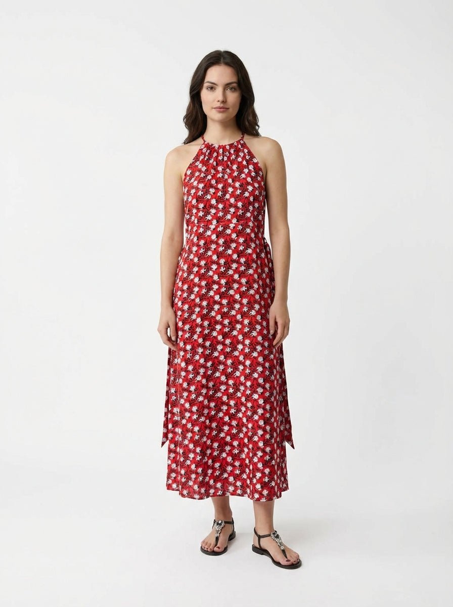 Vestido Mondo e Colori  Seda Estampado Flores Kalmia Fajin