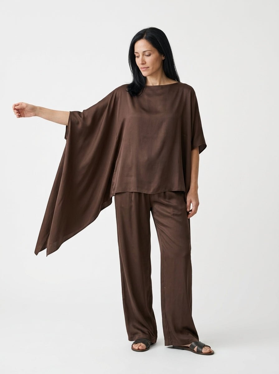 Camisa Poncho Sissi Otto Style Chocolate