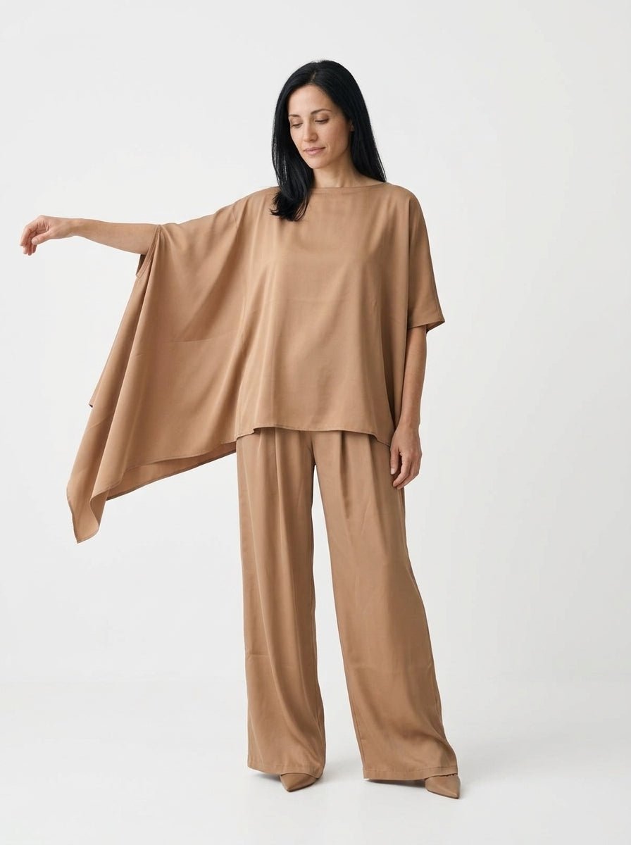 Camisa Poncho Sissi Otto Style Beige