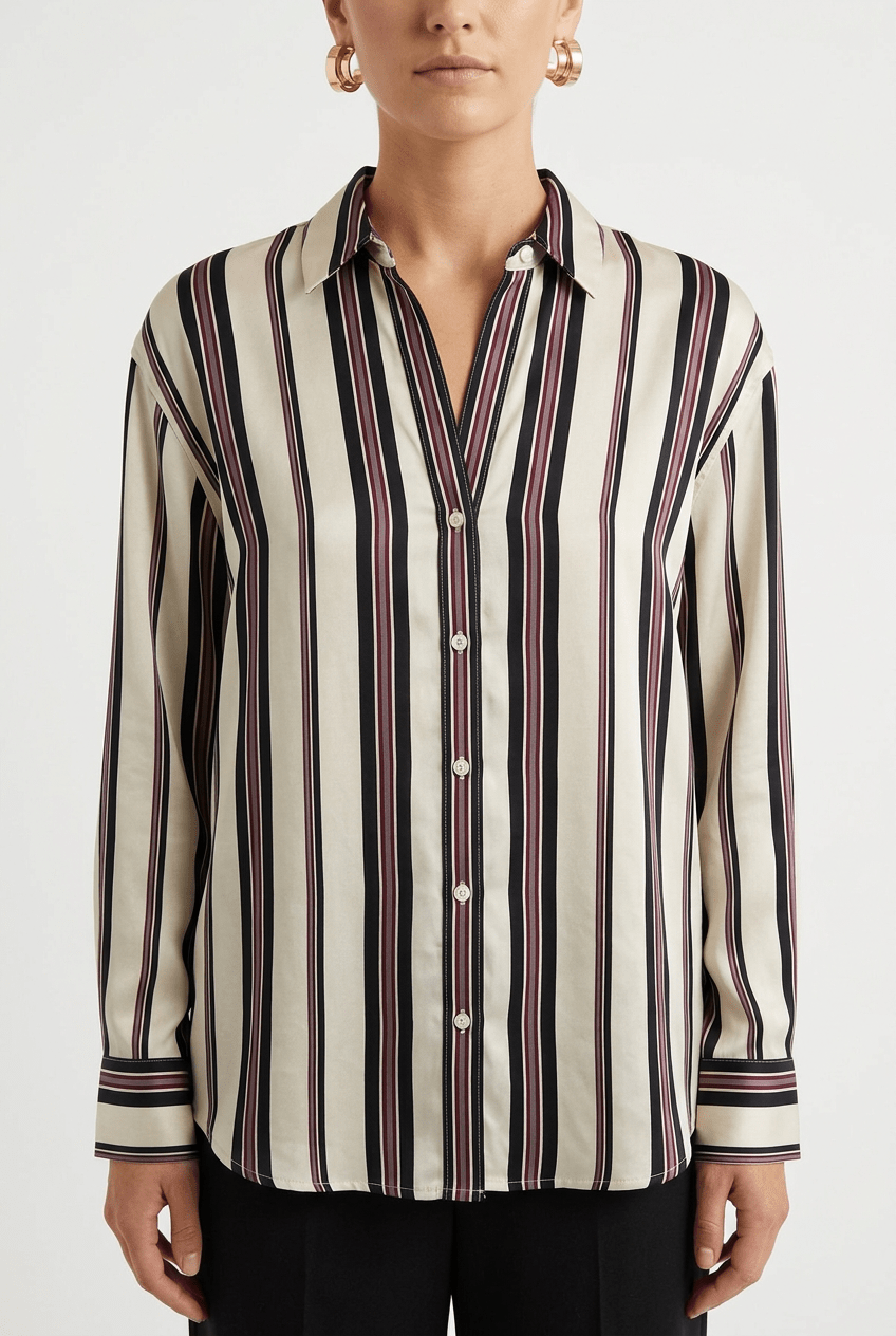 Camisa Diega Cirilla Rayas Crudo