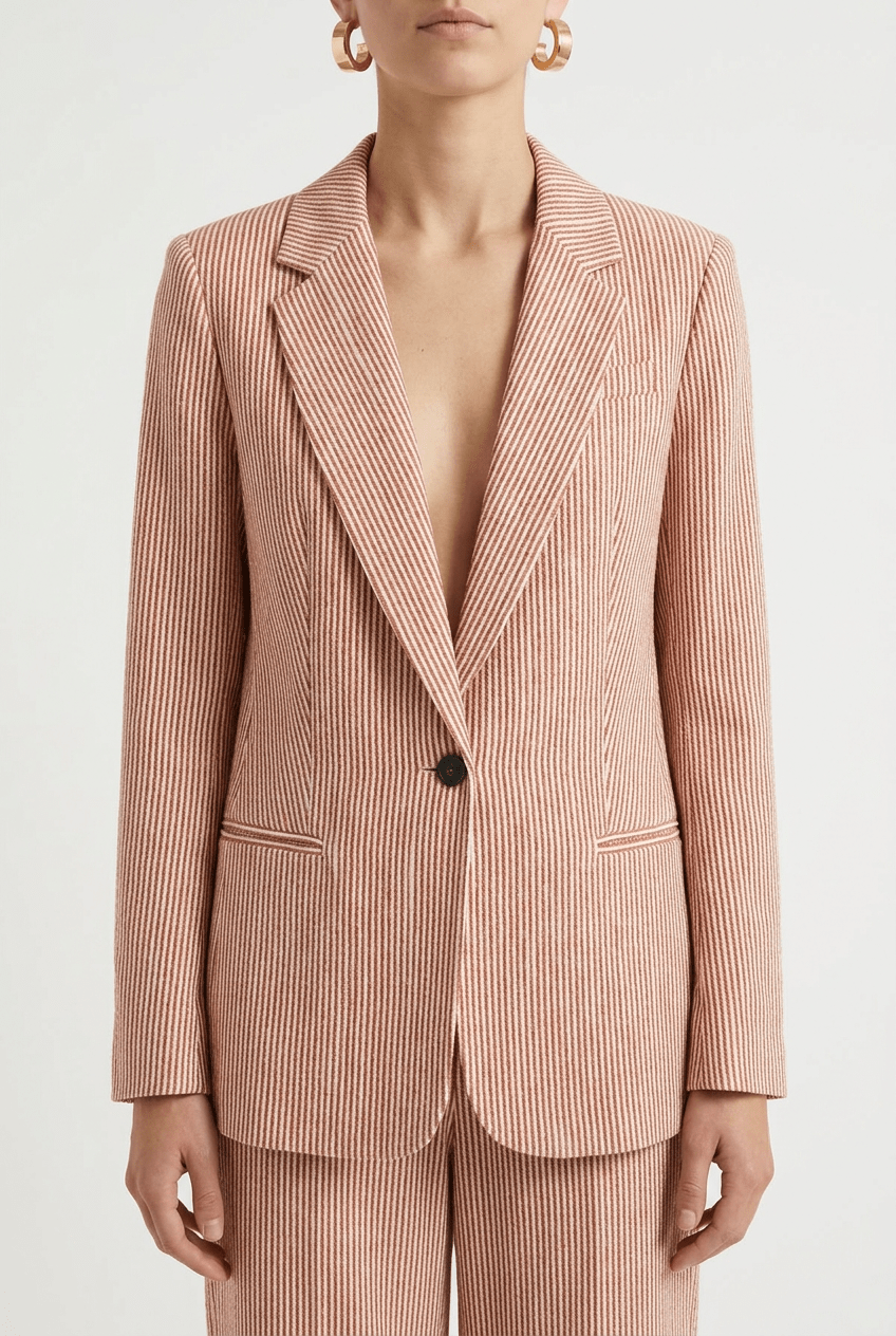Blazer Goodmatch rayé orange brûlé